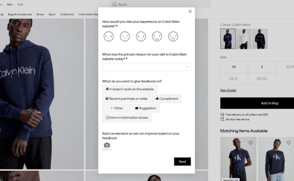Website feedback surveys