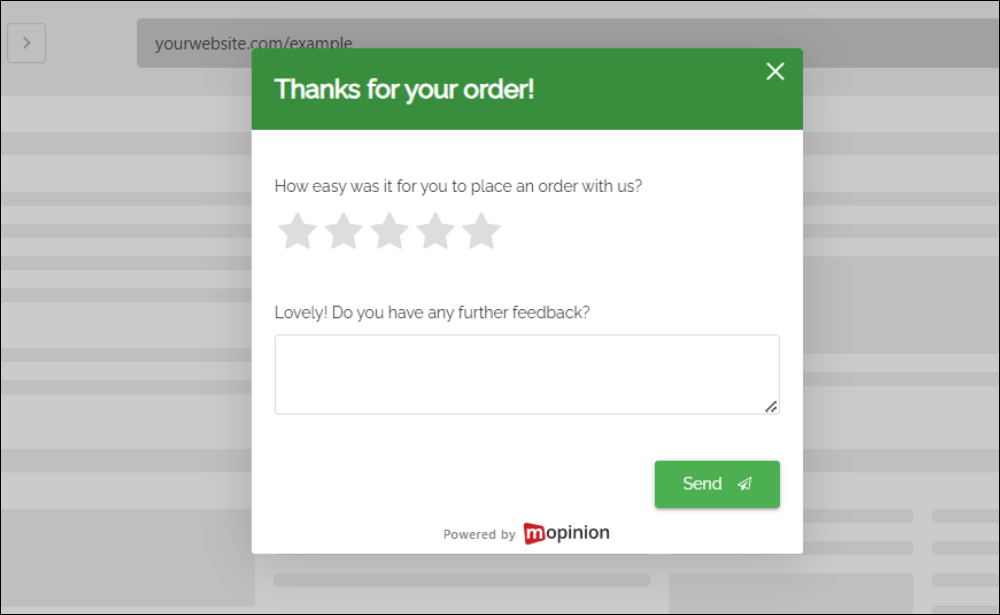 Customer effort score questionnaire example