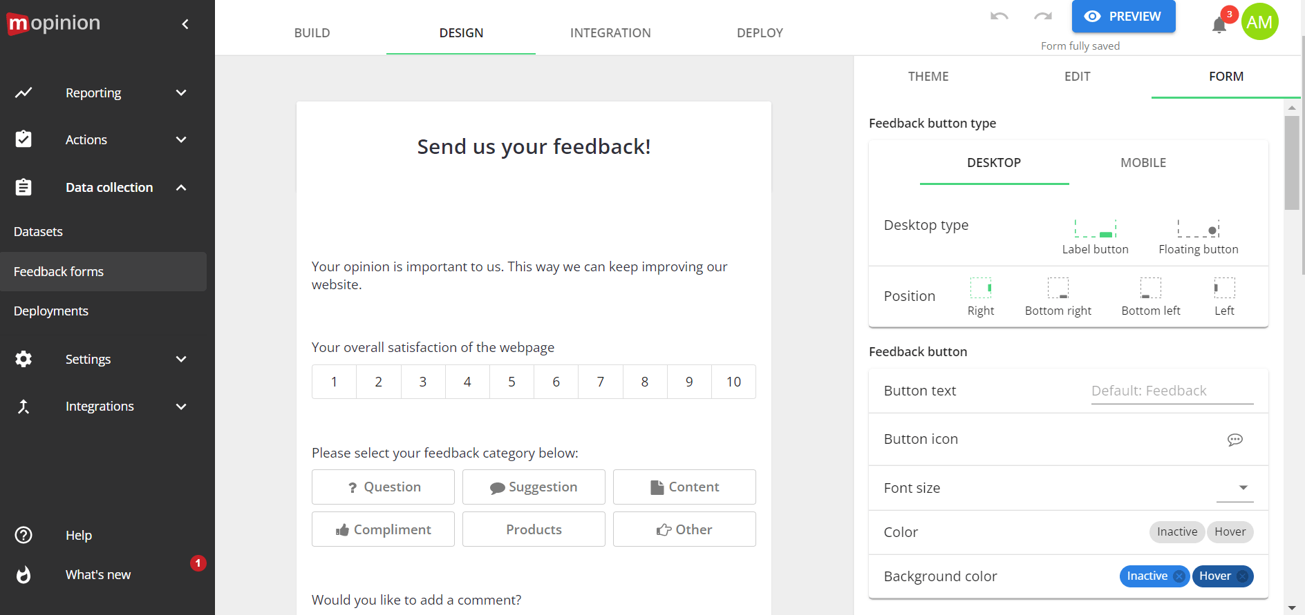 Customised mobile surveys