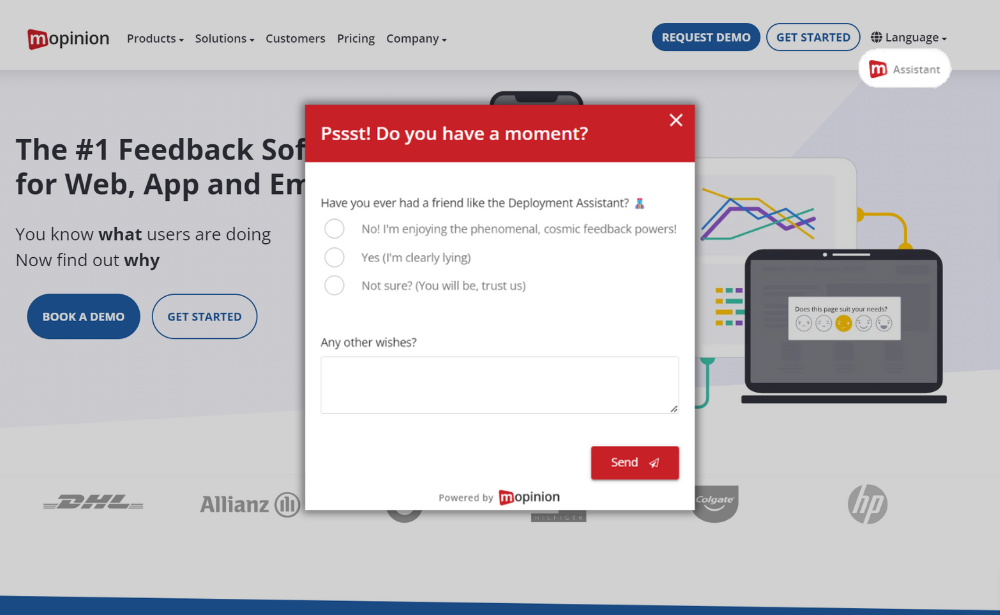 Deployment Assistant Preview feedback form example