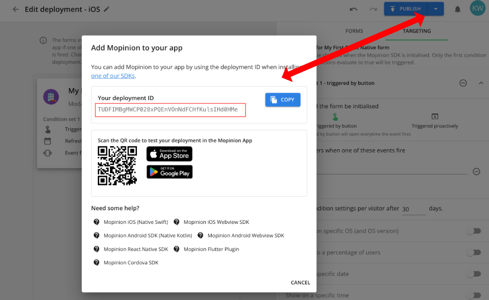 Grab your feedback deployment id