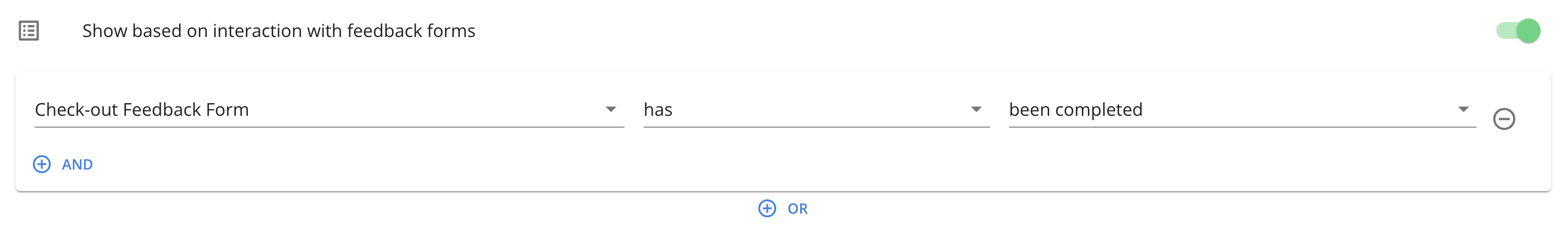 Trigger a feedback form after an other form interaction
