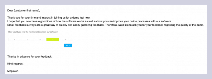 Email survey invite example