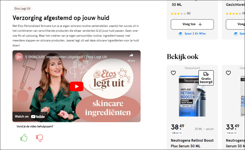 Etos advice content feedback