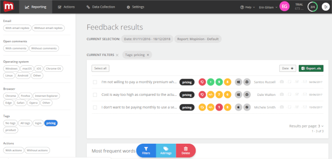 Mopinion: Best Practices for using Mopinion’s Machine Learning Technology - Inbox Filters