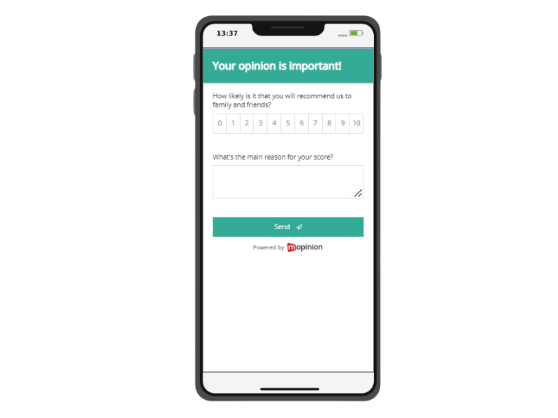 NPS mobile app feedback template