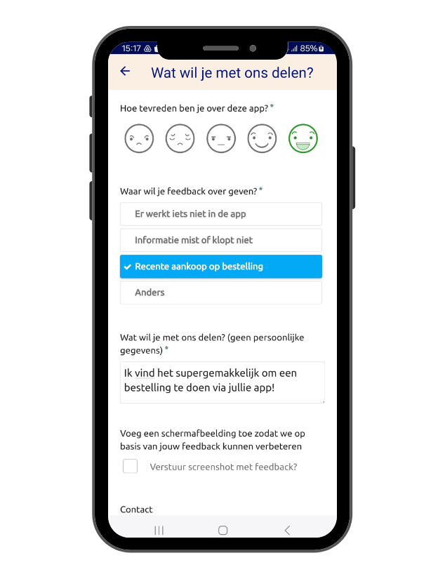 rating a mobile app template