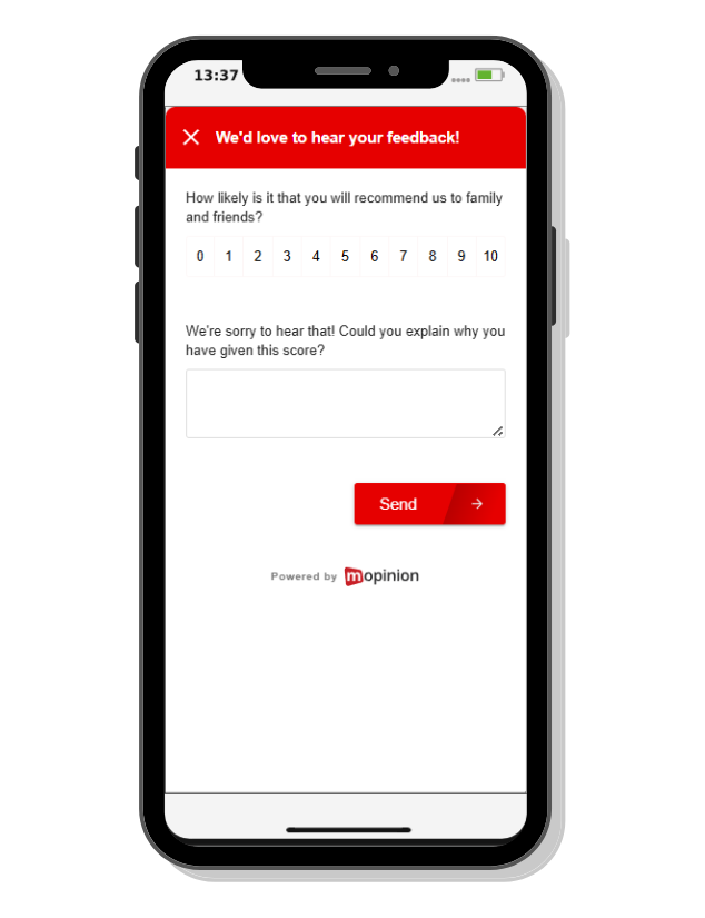 App feedback examples - NPS template