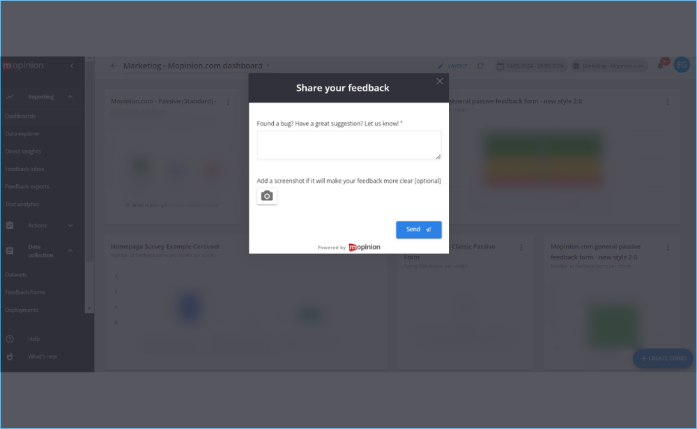 Mopinion's generic product feedback form