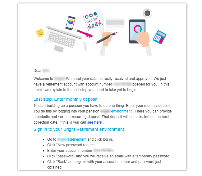 Mopinion: Tips for Optimising the Online Customer Journey for Financial Institutions - Pension email