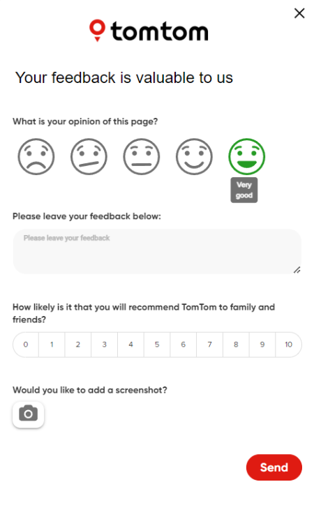 Customer feedback questions CSAT example